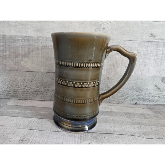 Wade Pottery Brown & Blue Ceramic Irish Porcelain Tankard Mug - Picture 1 of 6